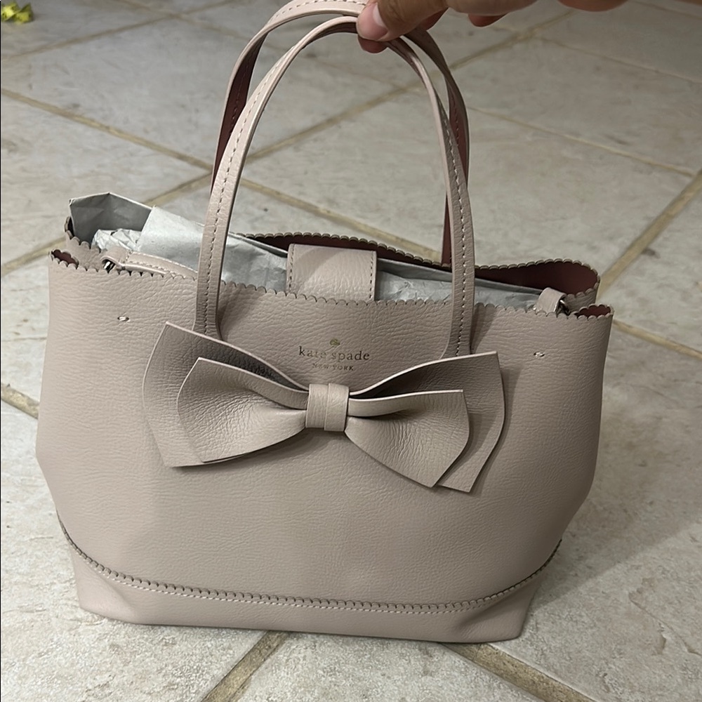 Kate Spade Cream Structured Tote Bag